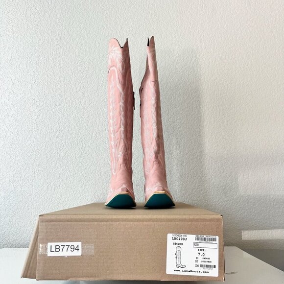 Lane LEXINGTON Over the Knee Womens Cowboy Boots 7 Pink Western Cowgirl Lace up - Picture 14 of 15